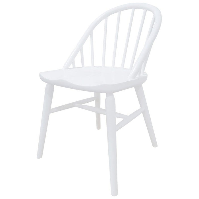Vera Embassy Teakwood Timber Dining Chair, Set of 2, White