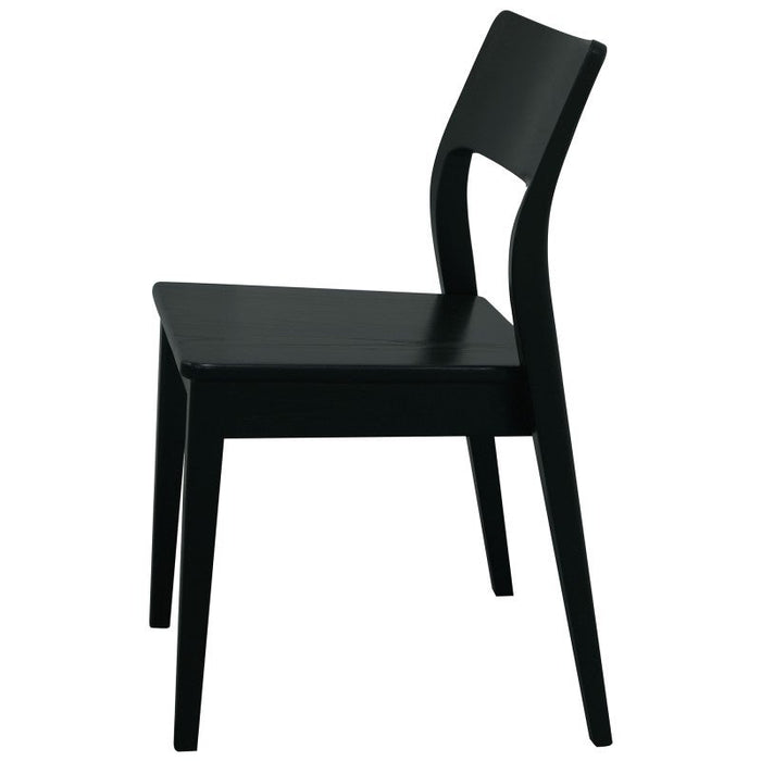 Providence Teak Timber Dining Chair, Set of 2, Black