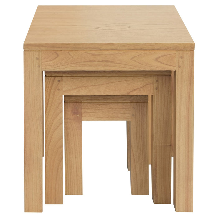Amsterdam Netherlands 3 Piece Teak Wood Nested Table Set, Natural