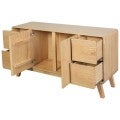Providence Embassy Teak Wood 2 Door 4 Drawer Buffet Cabinet Sideboard Table, 150cm