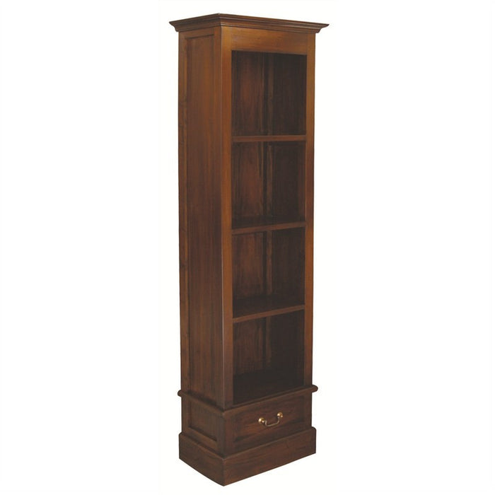 Telsa Timber Slim Bookcase with Single Drawer, Mahogany Color AMR168BC-001-PN-M_1
